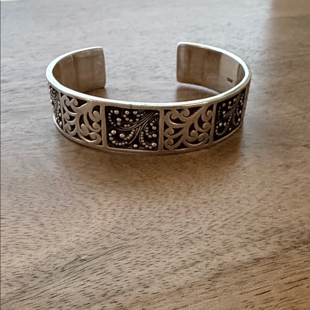 Lois Hill Silver Tone Polished Cuff Bracelet